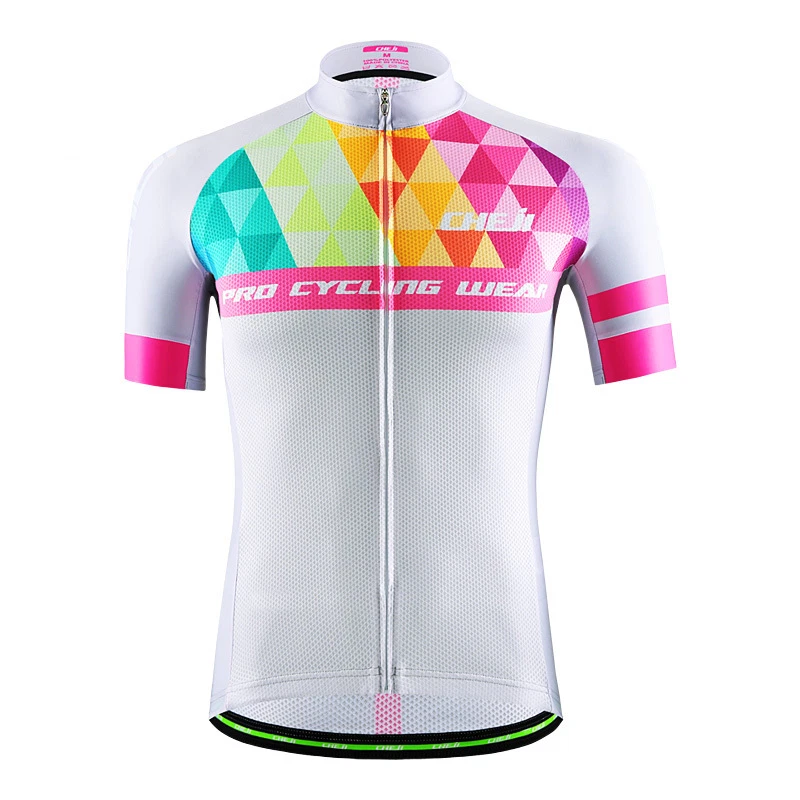 CHEJI Мужской Велосипедный Комплект Рубашка Джерси и Велосипед (Комбинезон) Шорты Цвет Треугольник - Изображение 4 из 4