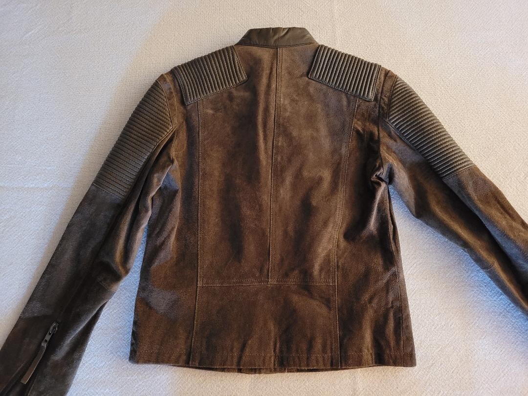 Mango Brown Leather Jacket Size Small Motorcycle … - image 6