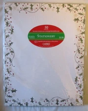 Gartner Studios Christmas Holly & Berries Stationery New 50 Sheets Per Package