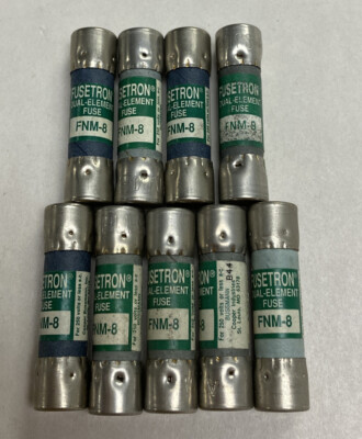 Cooper Bussmann,FNM-8,Fusetron Fuse Lot Of 9