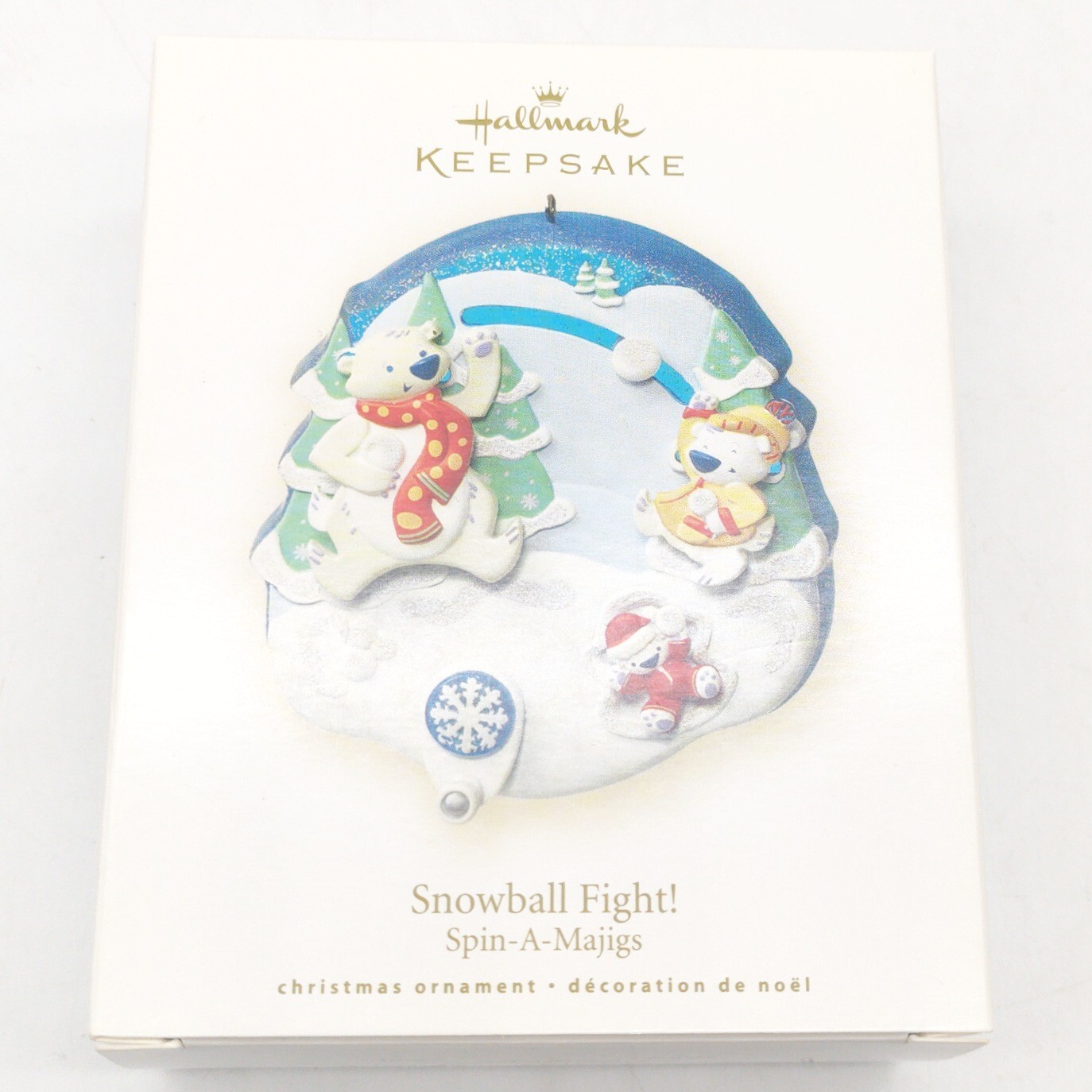 Hallmark Keepsake Ornament Snowball Fight Spin A Majigs Polar Bear NIB