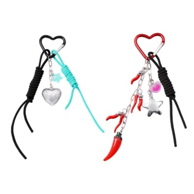 Versatile Key Adornment Heart Star Detailing Charm for Bags and Purses