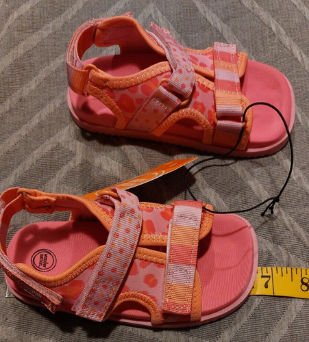 New Wonder Nation Toddler Girls Sandal size 8 Mix Print Pink/Orange - 4000 - Picture 5 of 5