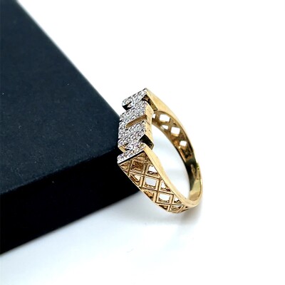Echter massiver 9 kt Gelbgold Damen Mama CZ Ring 375 Stempel brandneu Größen L - S
