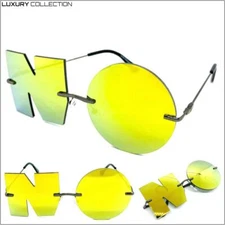 New INSANE Unusual Party Rave Club DJ SUNGLASSES Unique NO Statement Mirror Lens
