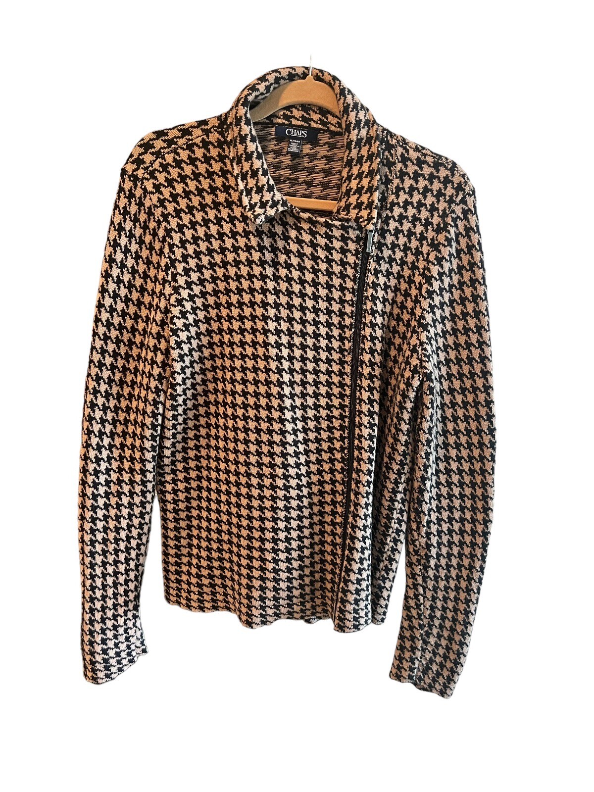 Chaps Houndstooth Heavy Cotton Shacket/Cardigan W… - image 1