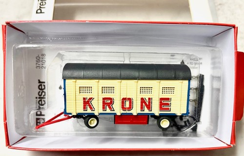 Preiser 21018 vagone gabbia ""Circus Krone"" H0 1:87 MERCE NUOVA - Foto 1 di 2