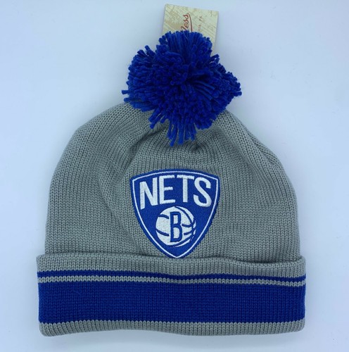 MITCHELL AND NESS NBA BROOKLYN NETS BEANIE The Cuffed Pom Knit Retro
