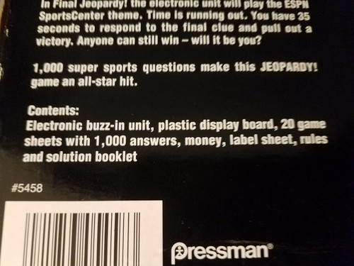 ESPN JEOPARDY GAME BY PRESSMAN AGES 12 & Up 3 - 5 Players Alex Trebek Brand New - Picture 6 of 7