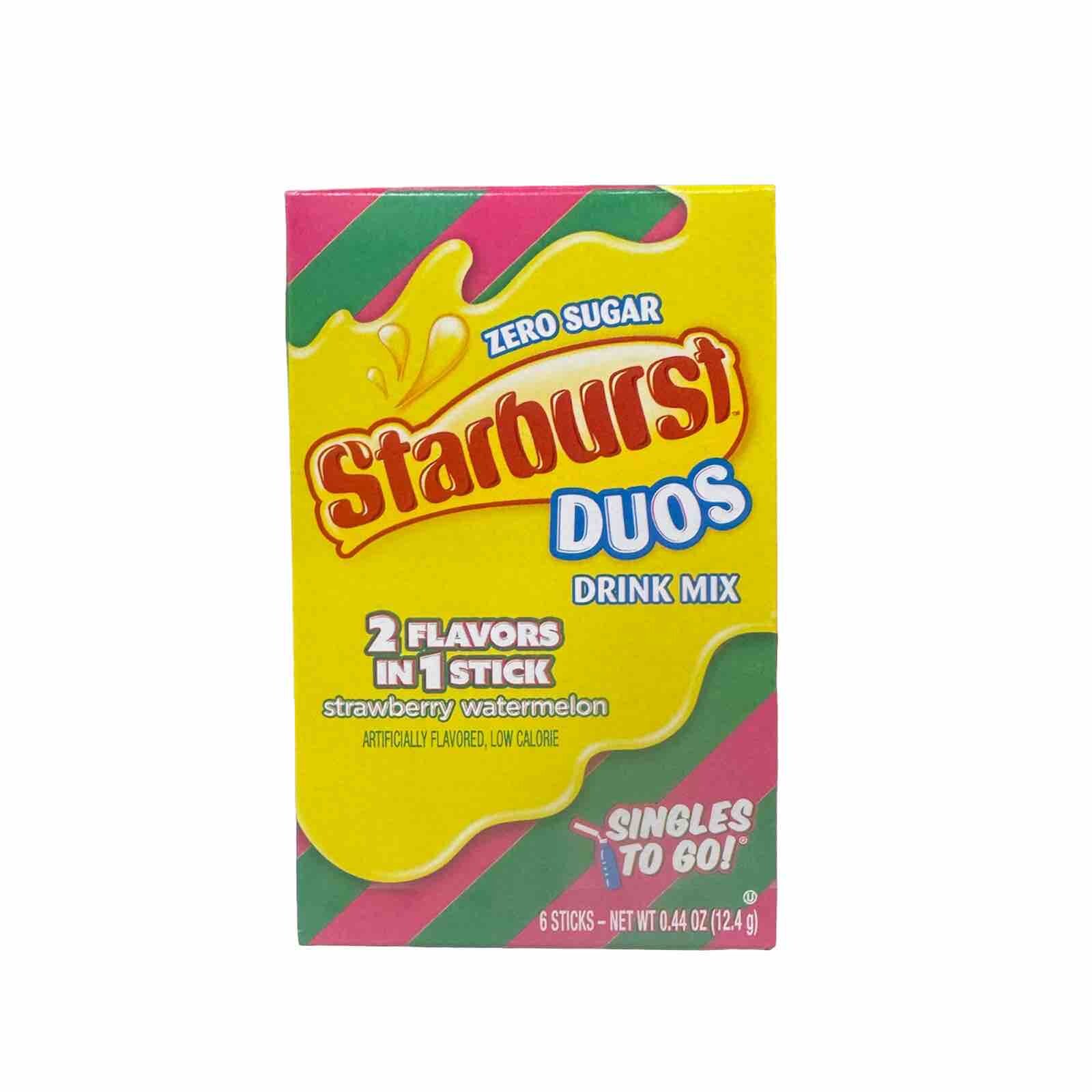 Starburst DUOS Singles To Go Drink Mix 6 BOXES (36 Packets)