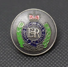 London Badge & Button Co Blazer Button Royal Engineers Antiqued Silvertone 21mm