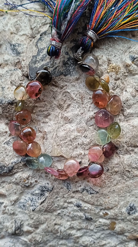 20 Ct Natural Watermelon Bi Color Tourmaline Heart Shape 4 inch Beads Gemstone - Video 1 of 1