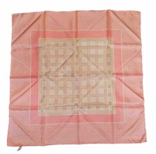 Baar  Beards Silk Scarf Japan Retro Mod Pink Squares Vtg