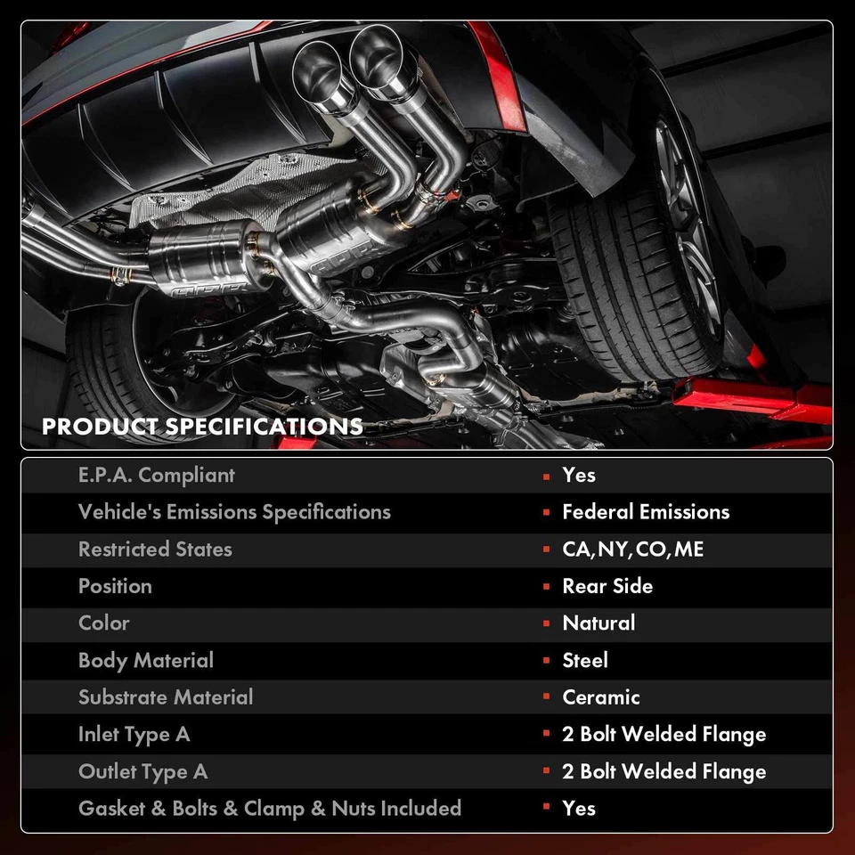 New Rear Side Catalytic Converter for Mitsubishi Lancer 2008-2017 L4 2.0L 2.4L - Image 3 of 4