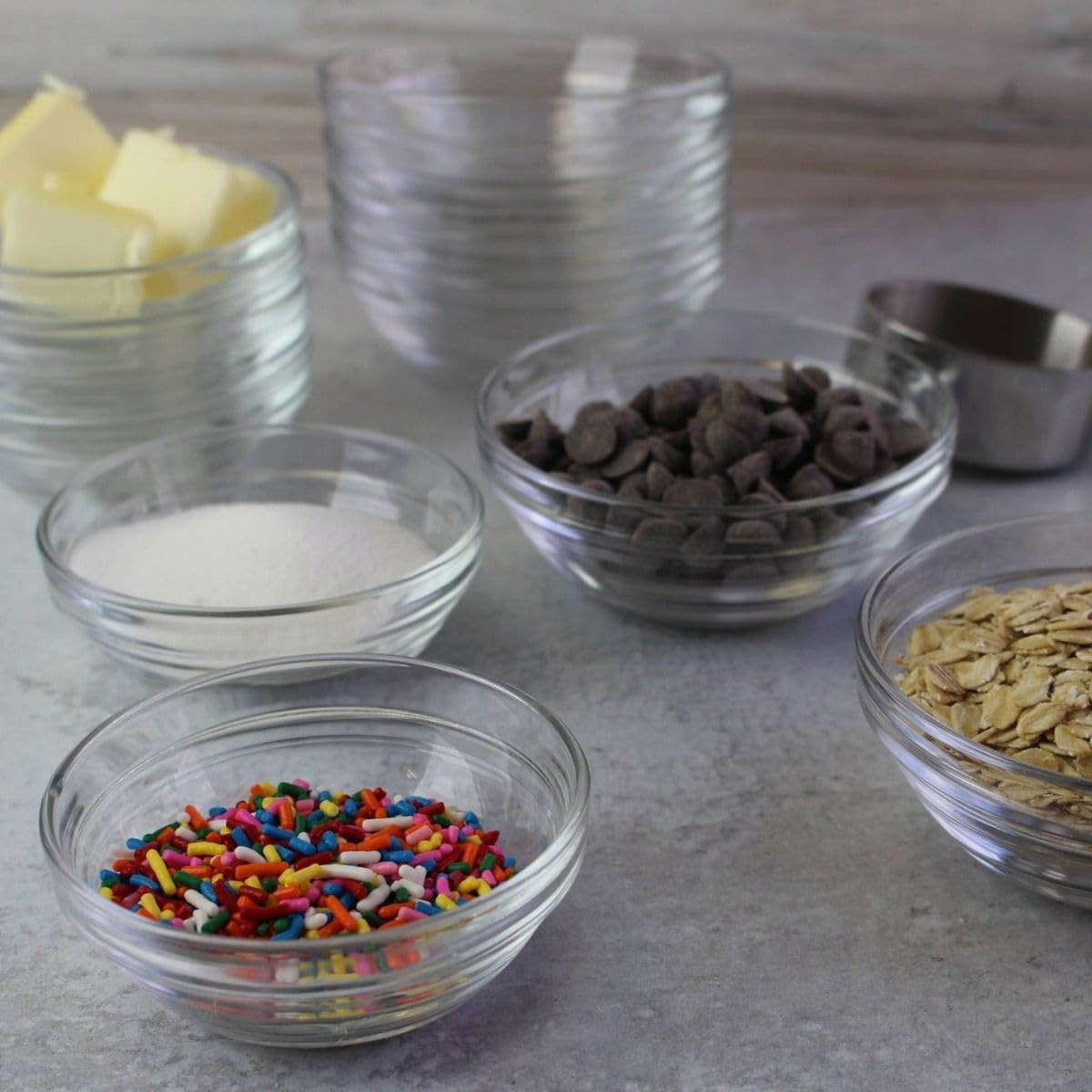 Made in France Lys 5-1/2-Inch Stackable Clear Bowl, Set of 6