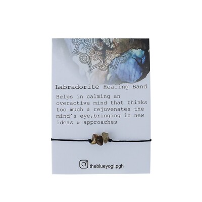 Labradorite Gemstone Power Band - Casual & Boho - Tie Closure - Bracelet/Anklet