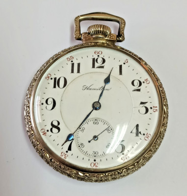 Antike Taschenuhr Taschenuhr Hamilton Vintage läuft