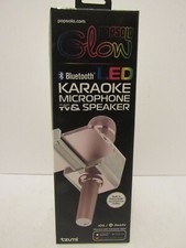 Popsolo Glow Pink Bluetooth LED Karaoke Microphone Speaker Smartphone Holder