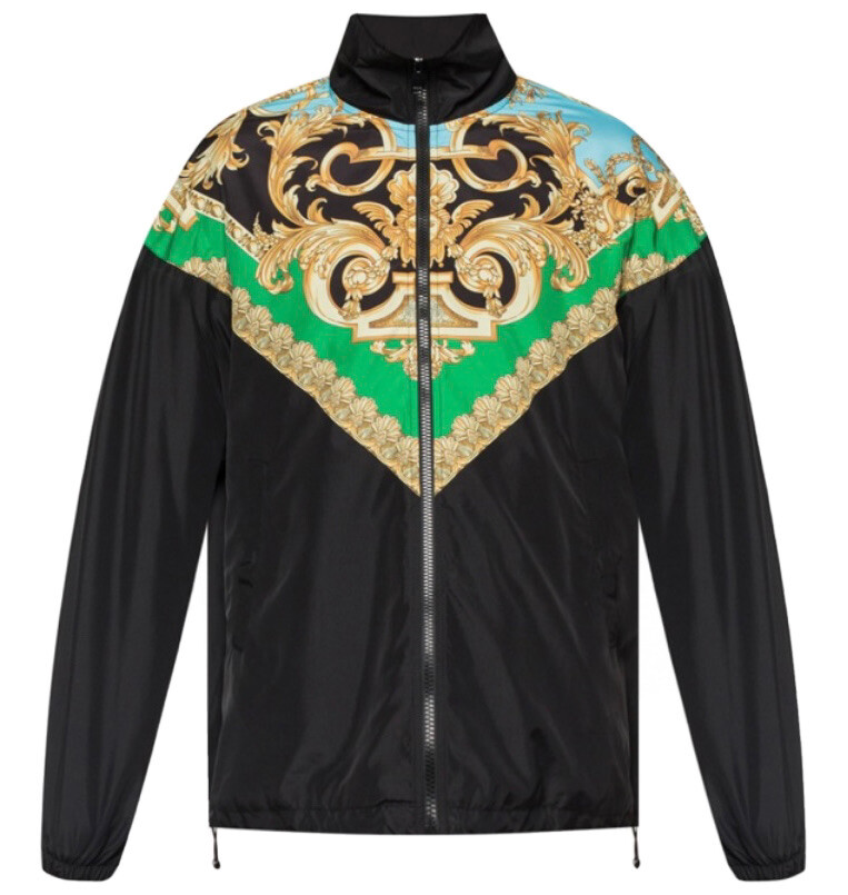 ジャケット・アウター VERSACE track jacket Versace Allover-pattern Cotton Track Jacket | Black | FARFETCH