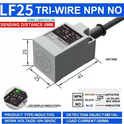 Square Proximity Switch NPN Sensor TL-Q5MC1DC 24VTri-wire Metal Induction Switch - Picture 25 of 55