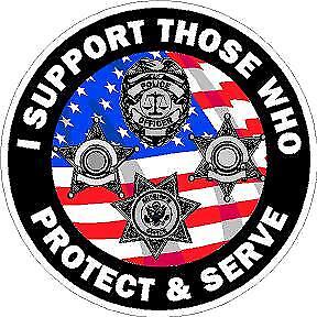 Autocollant autocollant vinyle I Support Those Who Protect & Serve shérif de police LEO - Photo 1/3