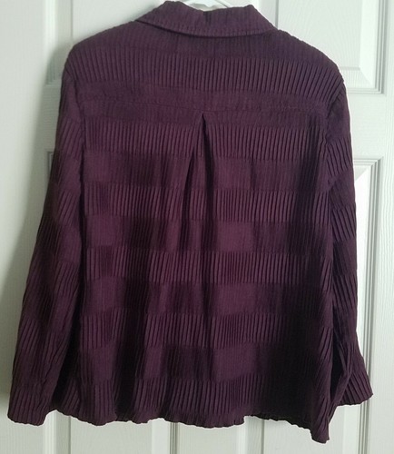 Erin London Petites Size XL Eggplant Purple Artsy Textured Soft Jacket - Picture 7 of 10