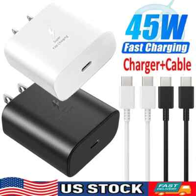 Original Samsung Galaxy S23/S24 +/Ultra 45Watt USB-C Super Fast Charger & Cable