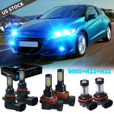 HONDA ホンダ CR-Z ヘッドライト Low Hi Fog LEDセット For Honda CR-Z 2011-2016 CRZ - 6x 8000K CSP LED Headlights H+L+