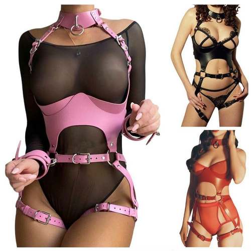 Frau Sex Dessous verstellbar Korsett Body Harness Strumpfband Strapshalter - Bild 1 von 20