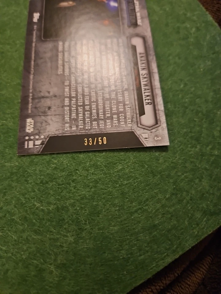 2016 Topps Star Wars Evolution Gold Anakin Skywalker #3. Serial /50. - Image 3 of 3