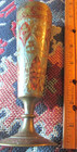 Ornate Vintage Brass Or Bronze Enamel Inlay Vase 6" Tall & 2 1/4" Wide - India — photo 10