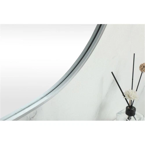 Elegant Decor Brynn 36x60" Oval Modern Metal Wall-Mounted Mirror in Silver - Picture 8 of 10