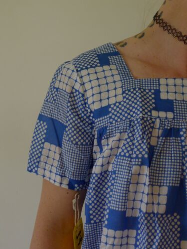 Vintage retro 60s 12 M unused cotton baby doll smock top blue maternity NWOT - Picture 3 of 3