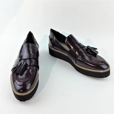 zara burgundy loafers