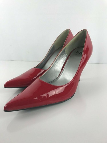 Hebilla BKE para mujer patente roja clásica bomba tacones altos estilo Mollie-01 talla 8 - Imagen 10 de 12