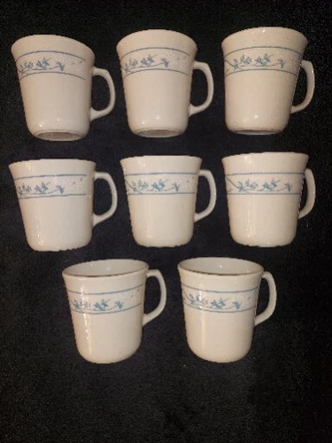 Corelle Corning First Of Spring Coffee Cups Mugs Set Of 8 Vintage