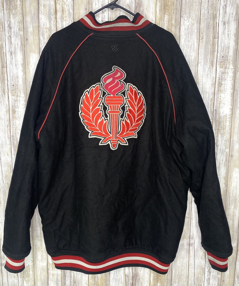 ROLAROLA★大人気★LEATHER BOMBER JACKE_2色 Vintage Rocawear Jay-Z New York Wool Varsity Letter Patch