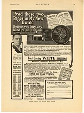1916 Witte Engine Works Ad: Kerosene, Gas, Distillate Engines - Kansas City, MO