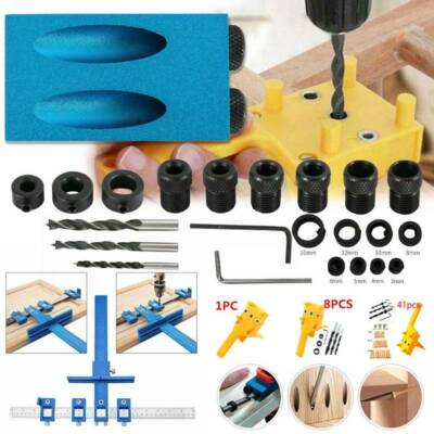 NEW Handheld Woodworking Guide Wood Dowel Drilling Hole Saw Doweling Jig