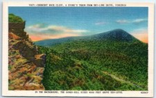 Postcard - Crescent Rock Cliff, A Stone's Throw From Skyline Drive - Virginia