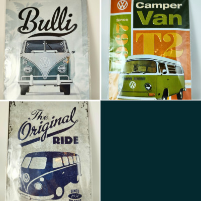Retro Blechschild VW Bulli Transporter 20 x 30 gewölbt geprägt Auswahl NEU