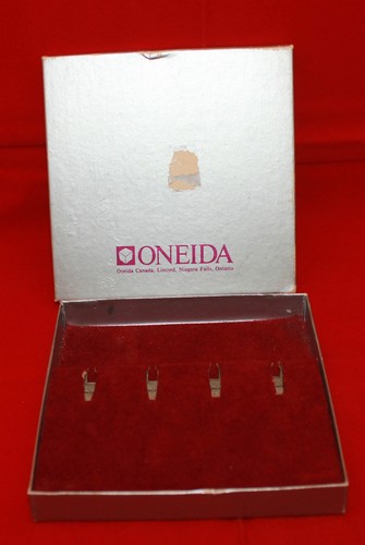 Vintage Oneida Community Set of 4 Small Demitasse Spoons Flowers Original Box - Picture 12 of 12