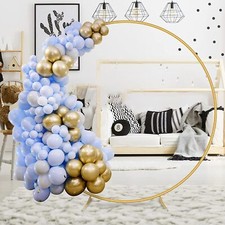 8.2FT Round Backdrop Stand Golden Circle Balloon Arch Wedding Ring Arch Stand