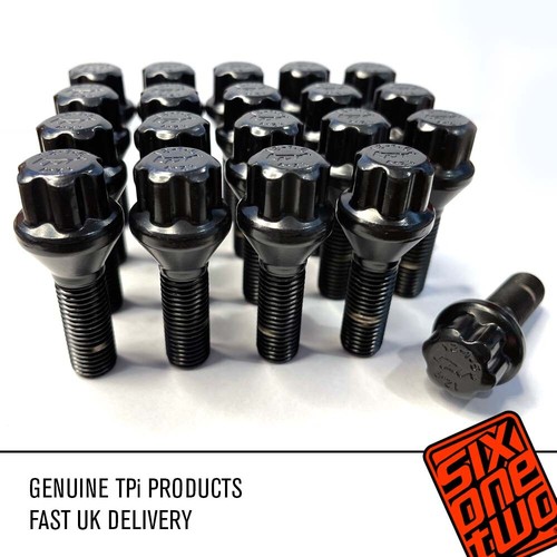 20 x TPi Black Round Alloy Wheel Bolts 12x1.50 32mm BMW - Picture 5 of 8