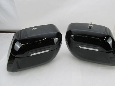 Viking Lamellar Raven Gloss Black Hard Locking Saddlebags