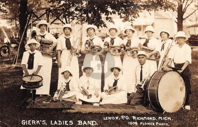 Richmond Mi Michigan Gierk'S All Ladies Band C1910 RPPC Photo Postcard COPY