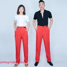 Unisex Dance Pants with Pocket Latin Ballroom Social Dancing Practice Trousers
