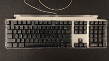 TESTED  Vintage Apple PRO Keyboard Computer iMac M7803 Silver/Clear/Black Keys