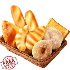Joeabor 8pcs Artificial Bread Set Realistic Fake Food Croissant Loaves