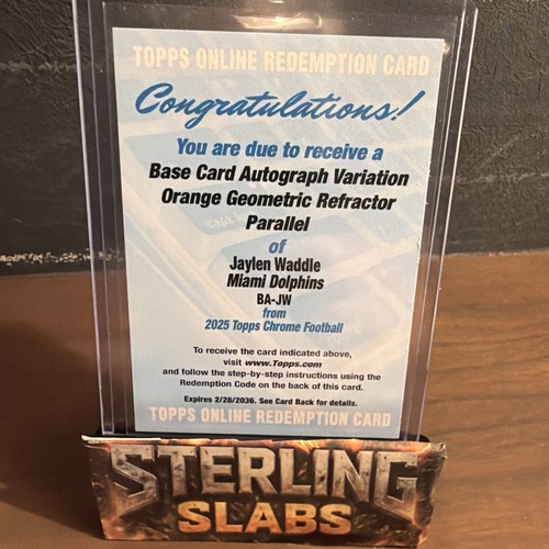 2025 Topps Chrome Jaylen Waddle Chrome Autographs (RAW)